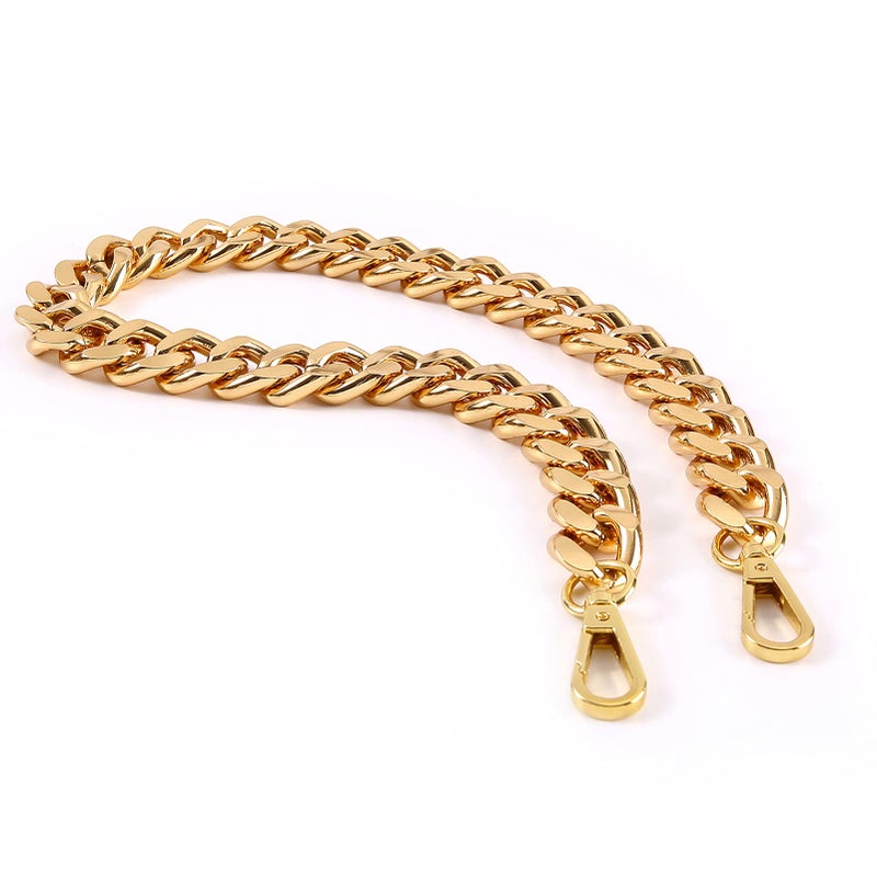 25 Inch Trendy Chunky Metal Chain Purse Handle Shoulder Strap Replacement for Handbag (Yellow Gold)
